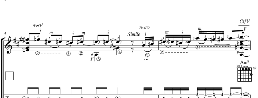 Aromas de la Caleta / Falseta melódica (transcripción)